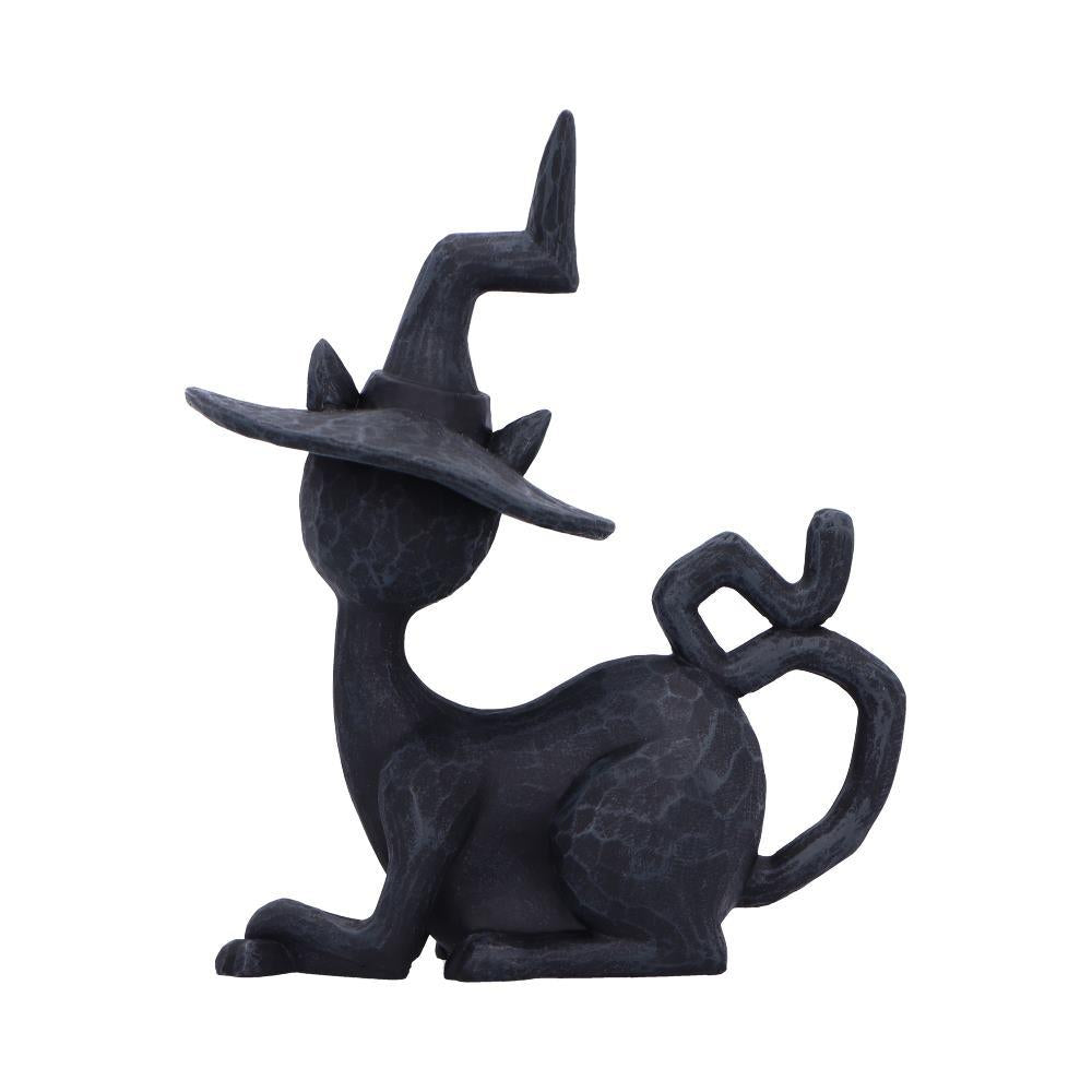 Gothic Wiccan Witchcraft Black Cat Figurine Mystical Spell Familiar Statue Decor