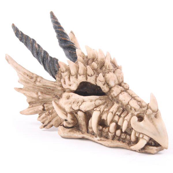 Fantasy Dragon Skull Money Box | Gothic Resin Coin Bank 19cm | Mythical Beast Home Decor Gift