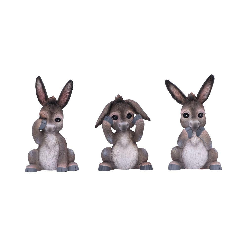 Farm Animal Wisdom Figurines Three Wise Donkeys Ornament Easter Statue Gift