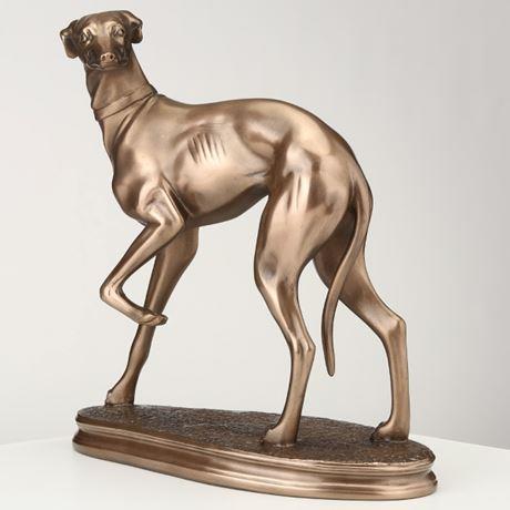 Bronze Finish Greyhound Dog Sculpture - Elegant Resin Statue - Home Decor