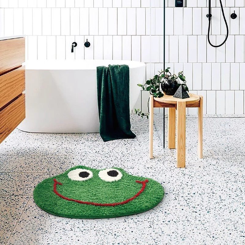 Household Frog Flocking Carpet Cartoon Animal Carpet Bathroom Bathroom Absorbent Non-slip