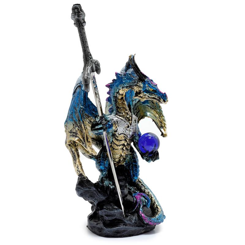 Mystical Dragon Figurine with Sword - Fantasy Letter Opener Collectible Statue