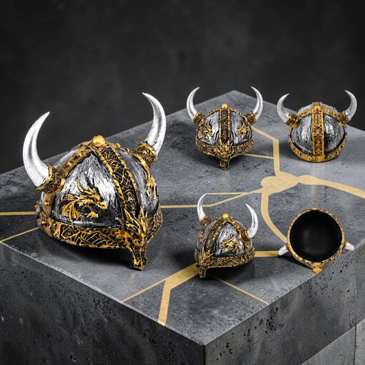 Norse Dragon Viking Helmet  Medieval Warrior Armour Display Ornament Gift