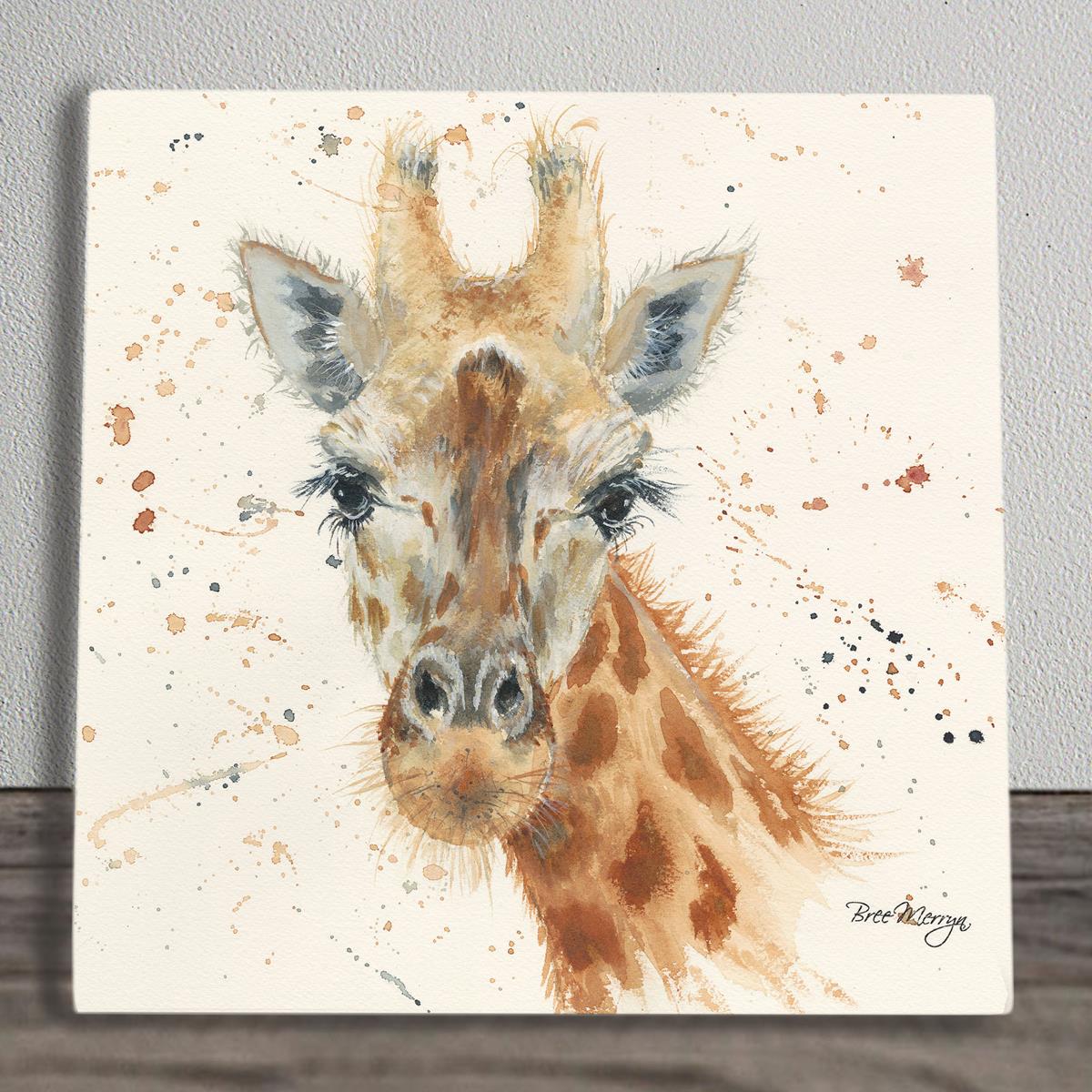 GERALDINE Giraffe Ceramic Art Tile Bree Merryn 20x20cm Wall Art Decor, Handcrafted, Ready to Hang-Osiris Craftworks