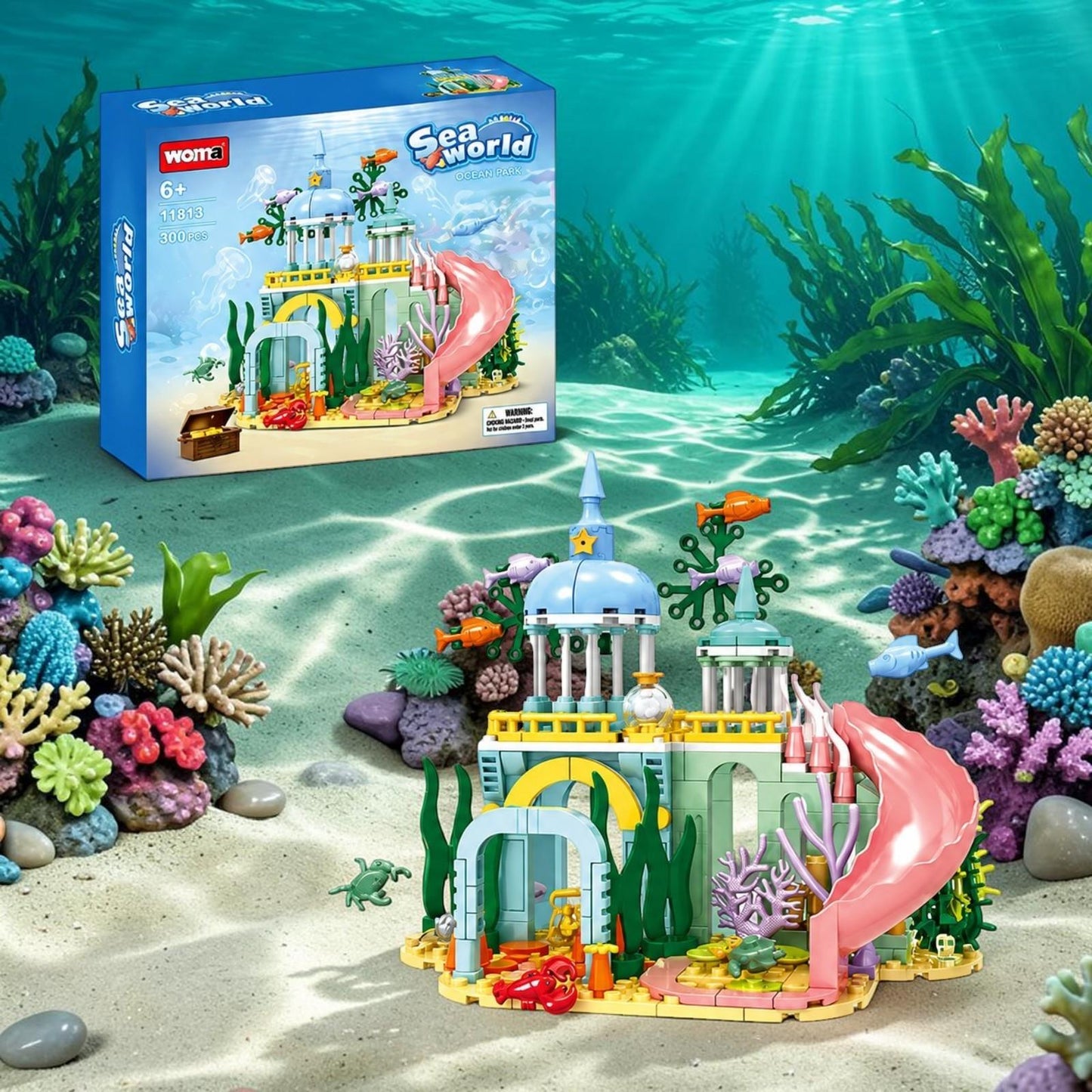 Sea World 300pc Puzzle Construction Set Ocean Underwater Marine Toy Gift
