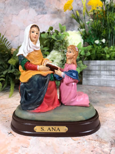 Saint Anne Hand Crafted Resin Statue Catholic Saint Sculpture Religious Santa Ana Ornament Figurine-Osiris Craftworks