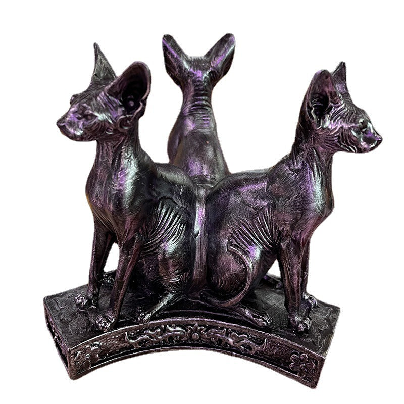 Ancient Egyptian Style Animal Cat Resin Crafts Base Ornaments