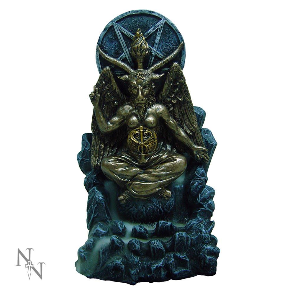 Satanic Pagan Baphomet Backflow Incense Burner Figurine Occult Goat of Mendes...