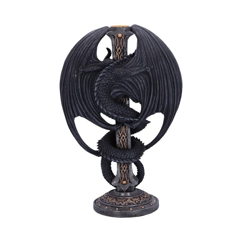 Gothic Dragon Candle Holder – 24.5cm Hand-Painted Resin Fantasy Ornament Decor