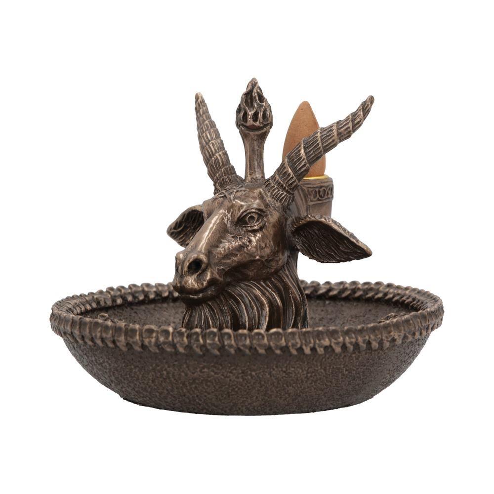 Baphomet Backflow Incense Burner - Occult Gothic Witchcraft Altar Ornament 13cm