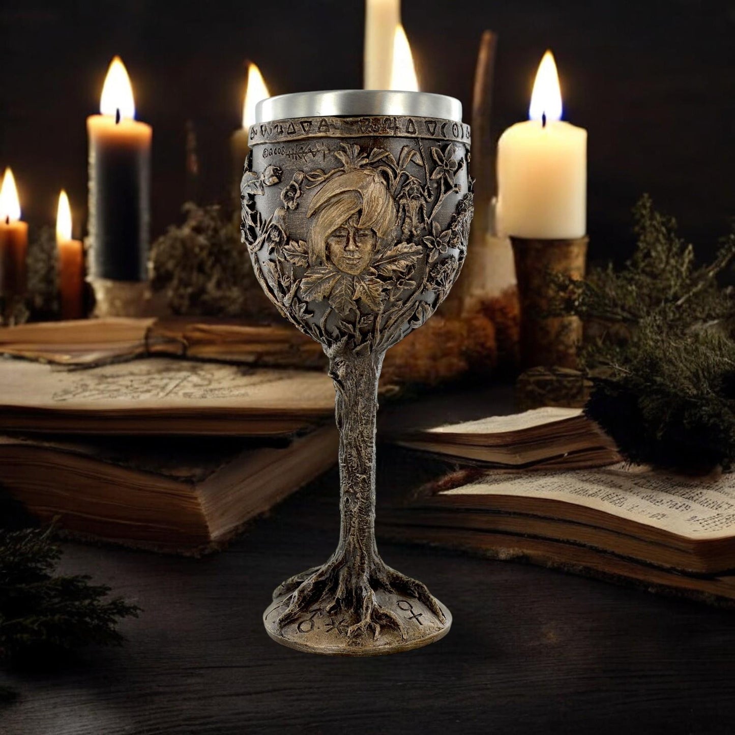 Poison Goblet Chalice | Gothic Fantasy Drinkware | Dark Magic Cup for Witches, Wizards, Occult, and Pagan Rituals | Unique Collectible by Tina Tarrant - 22cm