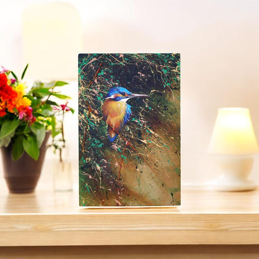 Kingfisher on Look Out Ceramic Art Tile by D. Finney | 30x20 cm | Wall Art Décor