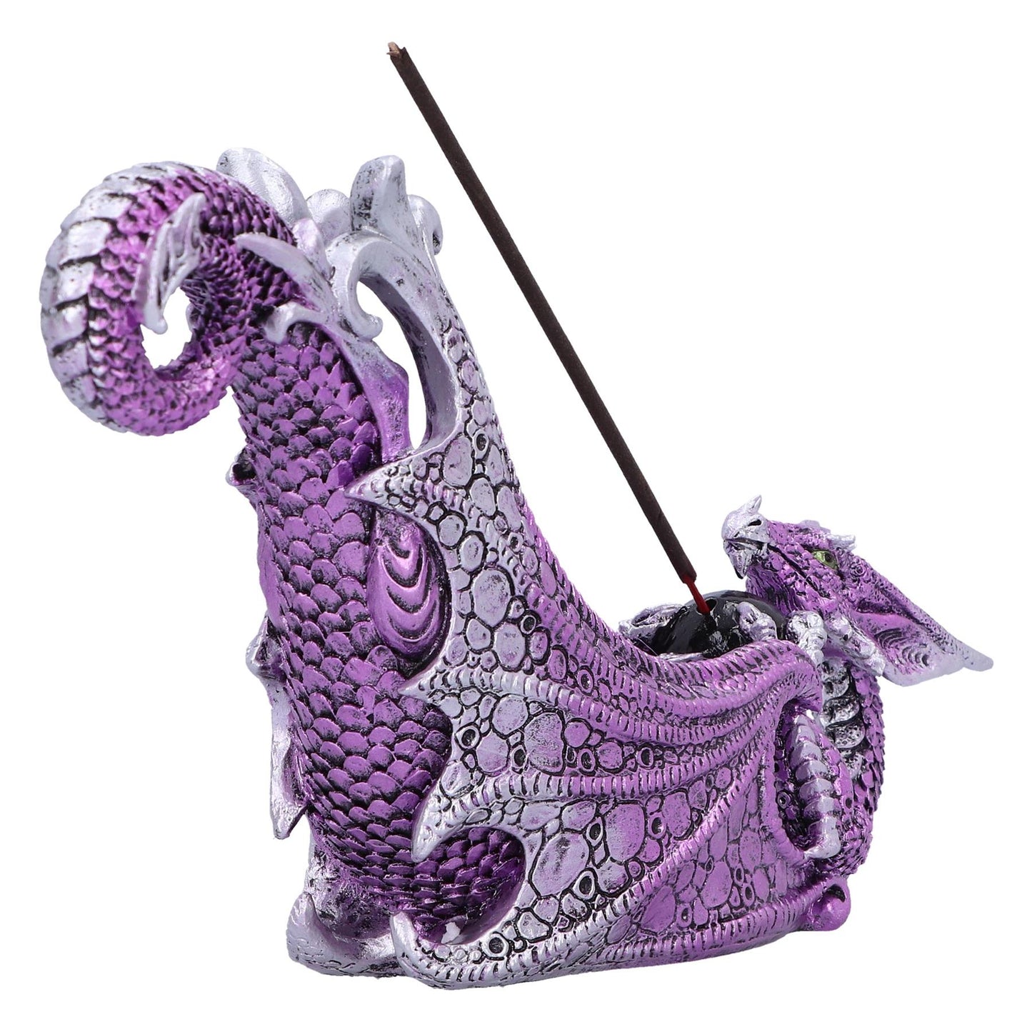 Mystical Purple Dragon Incense Burner Gothic Fantasy Ornament aromatherapy