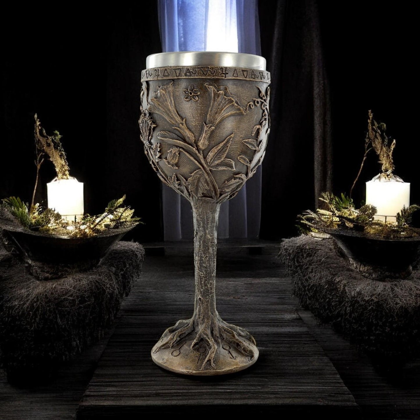 Poison Goblet Chalice | Gothic Fantasy Drinkware | Dark Magic Cup for Witches, Wizards, Occult, and Pagan Rituals | Unique Collectible by Tina Tarrant - 22cm