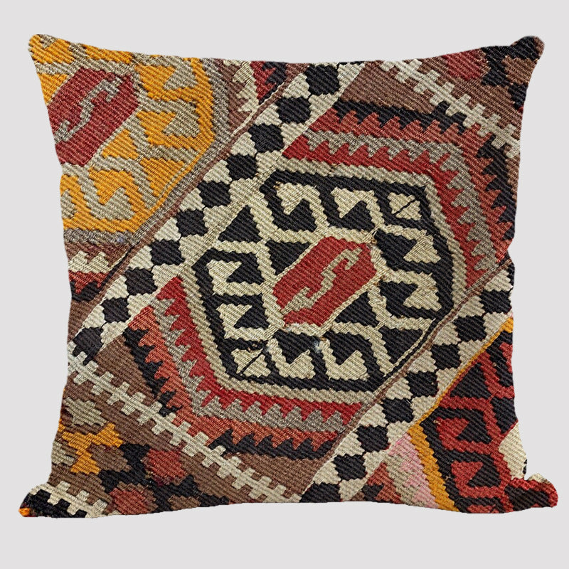 Bohemian Linen Pillow Ethnic Style