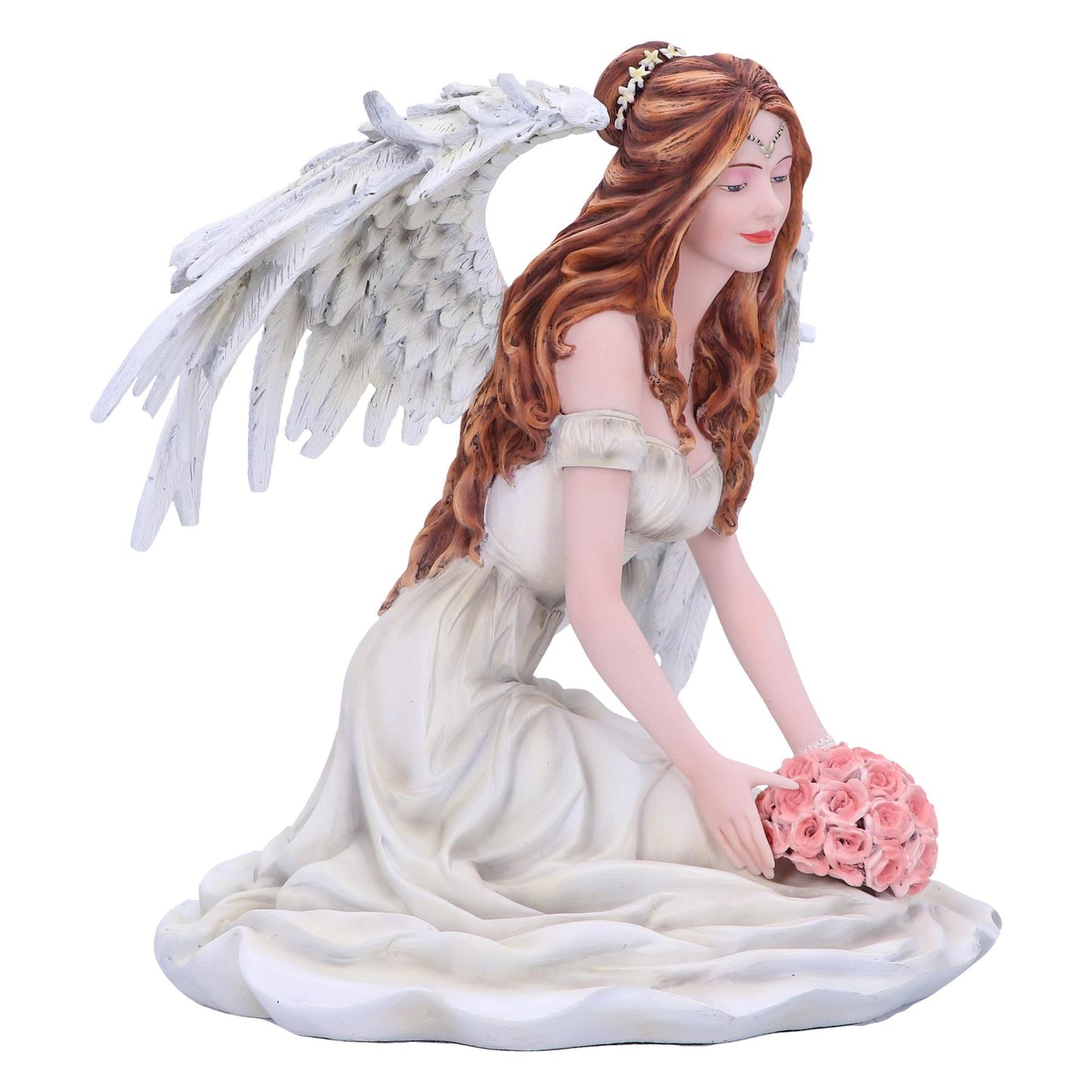 Enchanting Angelic Angel Figurine Mystical Fantasy Sculpture Home Decor Boxed