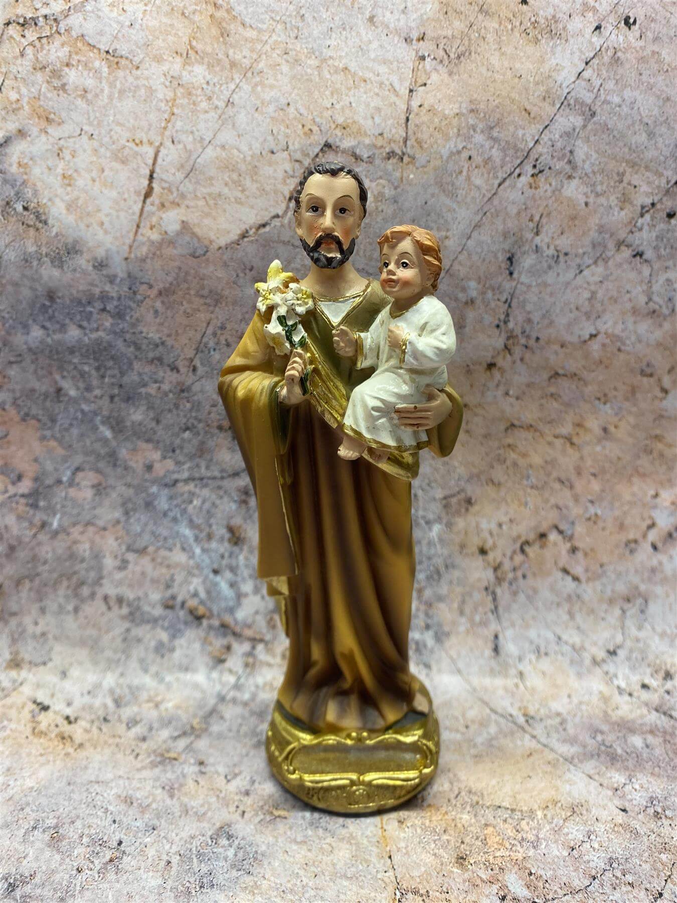 Saint Joseph with Child Jesus Resin Statue, Spiritual Catholic Decor, Fatherly Devotion-Osiris Craftworks