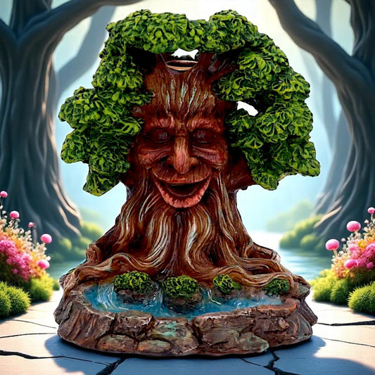 Mystical Tree Spirit Incense Holder Green Man Backflow Burner Gothic Decor Statue