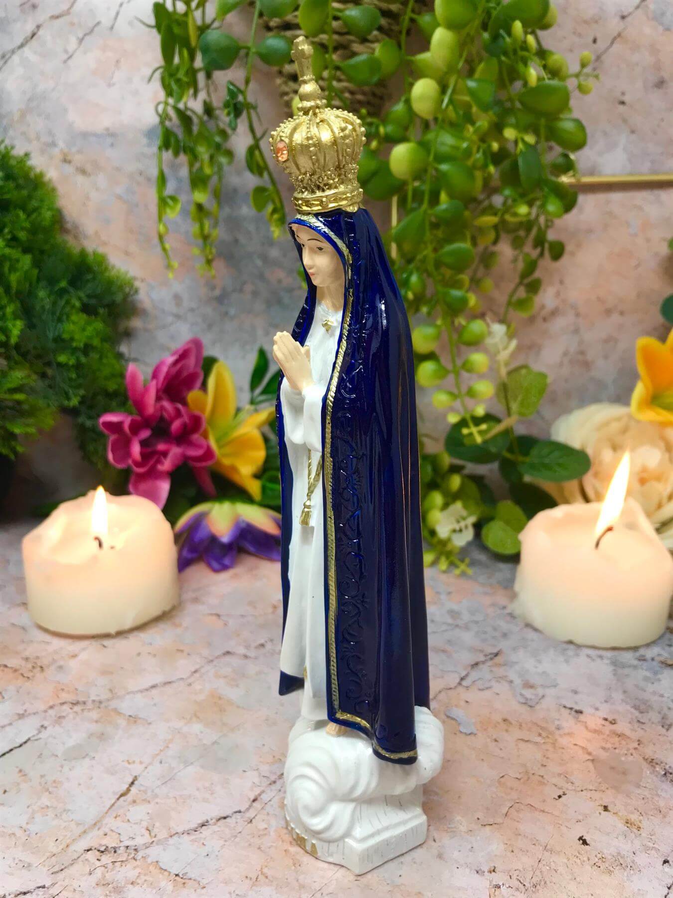 Blessed Virgin Mary Our Lady of Fatima Statue Ornament Figurine for Home or Chapel