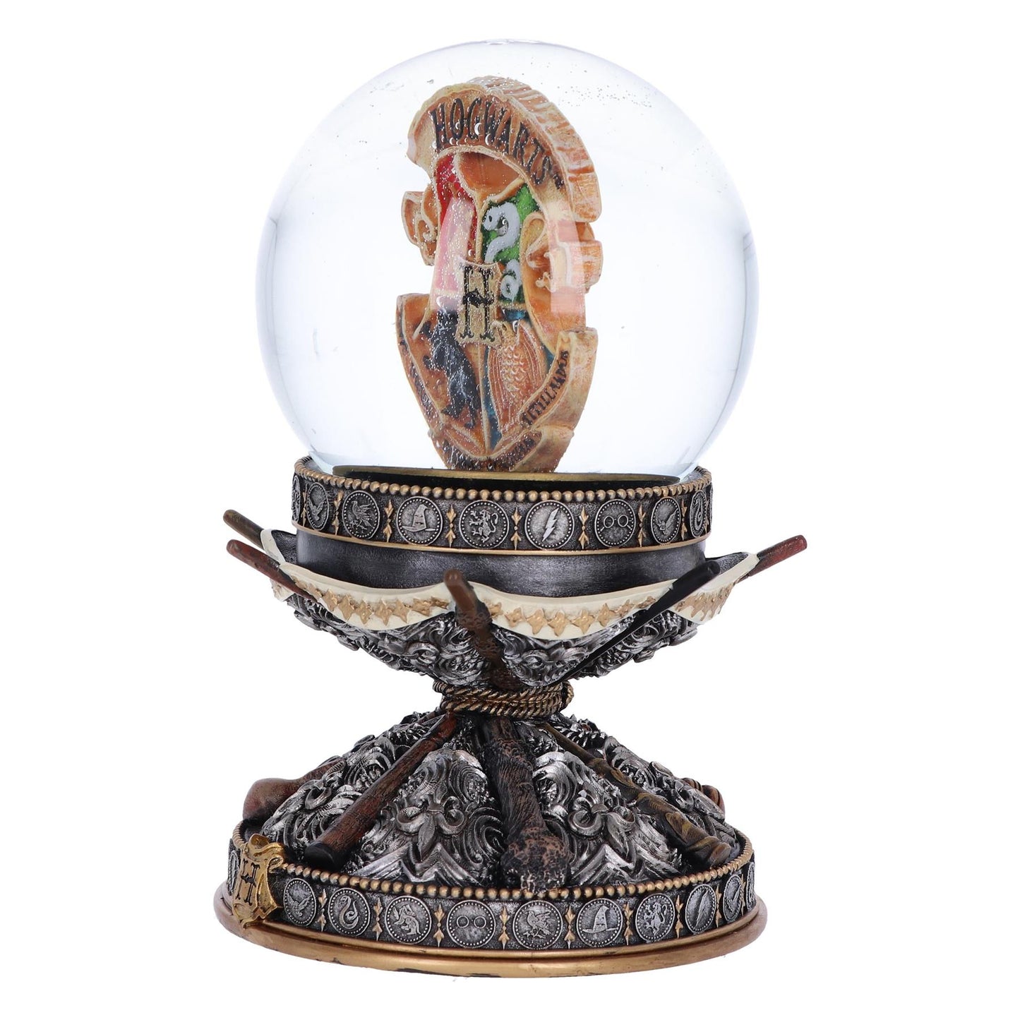 Harry Potter Wand Snow Globe 16.5cm - Officially Licensed Collectible with Hogwarts Crest