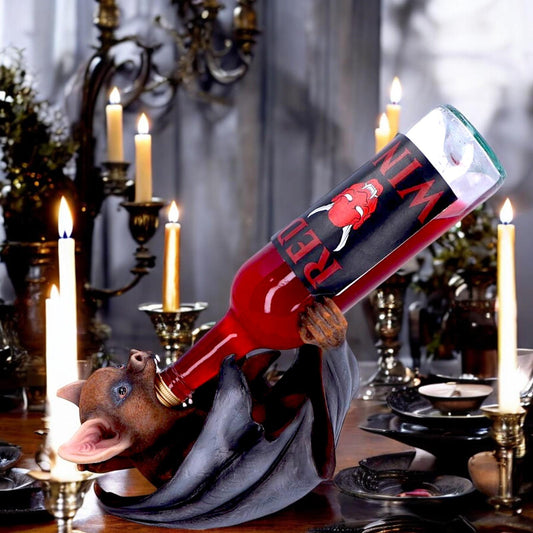 Gothic Bat Wine Bottle Holder | Vampire Bat Wine Rack 23cm Gothic Home Decor