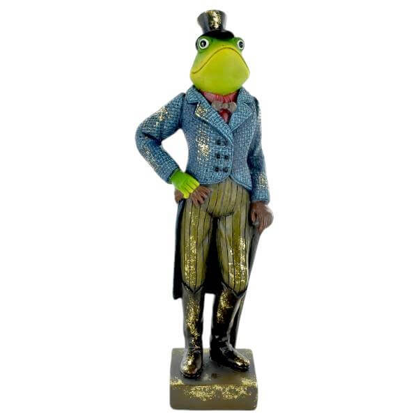 Elegant Frog Gentleman Resin Sculpture - Whimsical Animal Decor Statue - 25cm Figurine