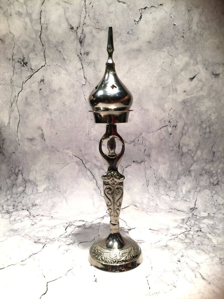 Silver Goddess Incense Burner Pagan Altar Ornament Wicca Decor-Osiris Craftworks