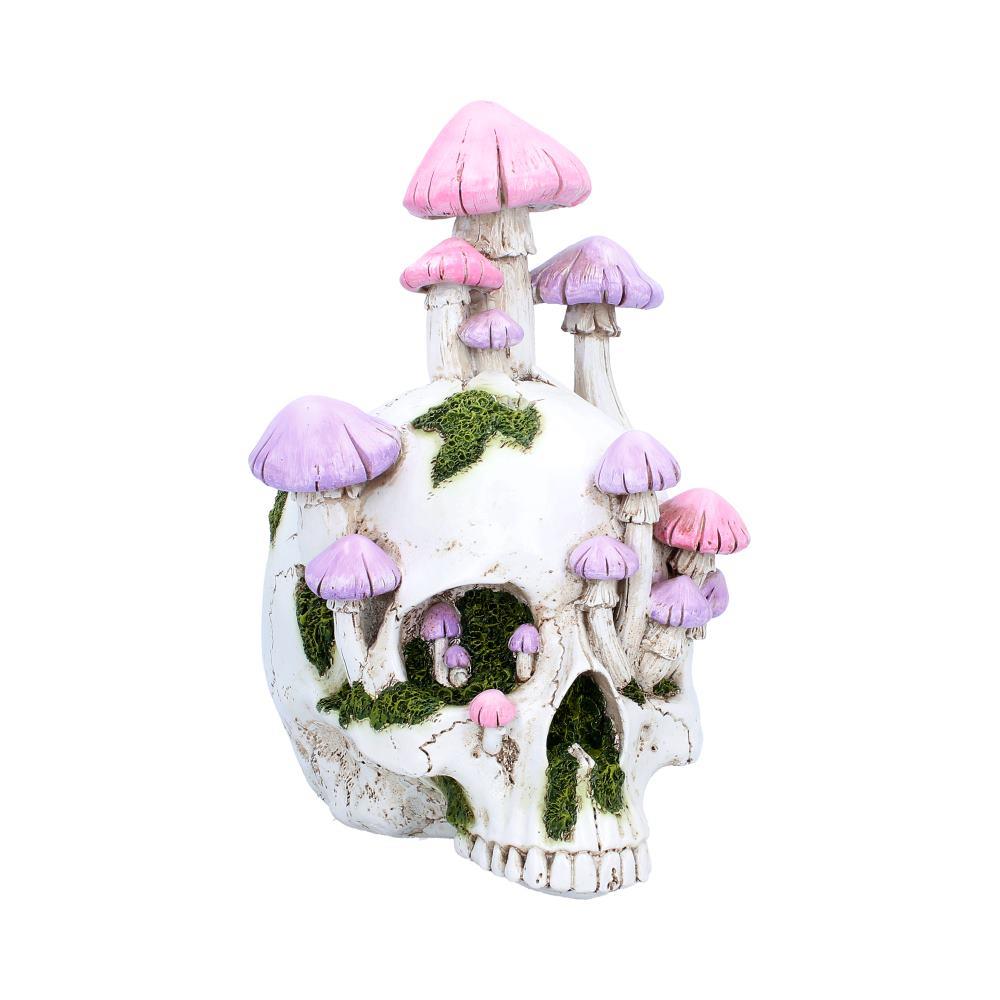 Fantasy Skull Sculpture Mushroom Garden Ornament Gothic Decorative Display