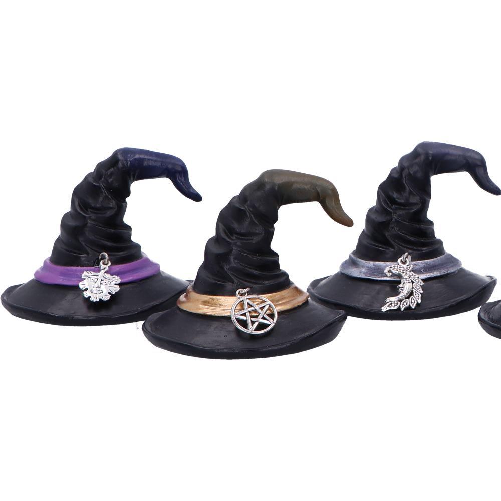 Positive Energy Witch’s Hats Set of 6 Miniature Wiccan Ornaments Spiritual Decor