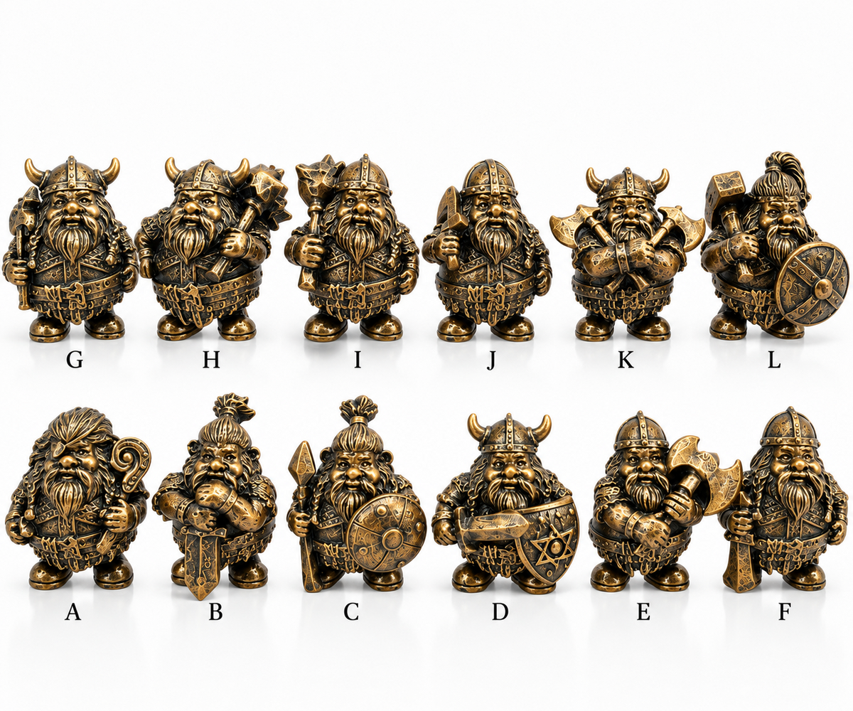 Viking Figurines Set of 12 Norse Warriors Nordic Miniature Ornaments Collectibles
