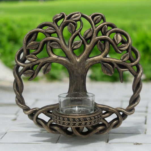 Resin Tree of Life Candle Holder | 19 cm Spiritual and Pagan Decor