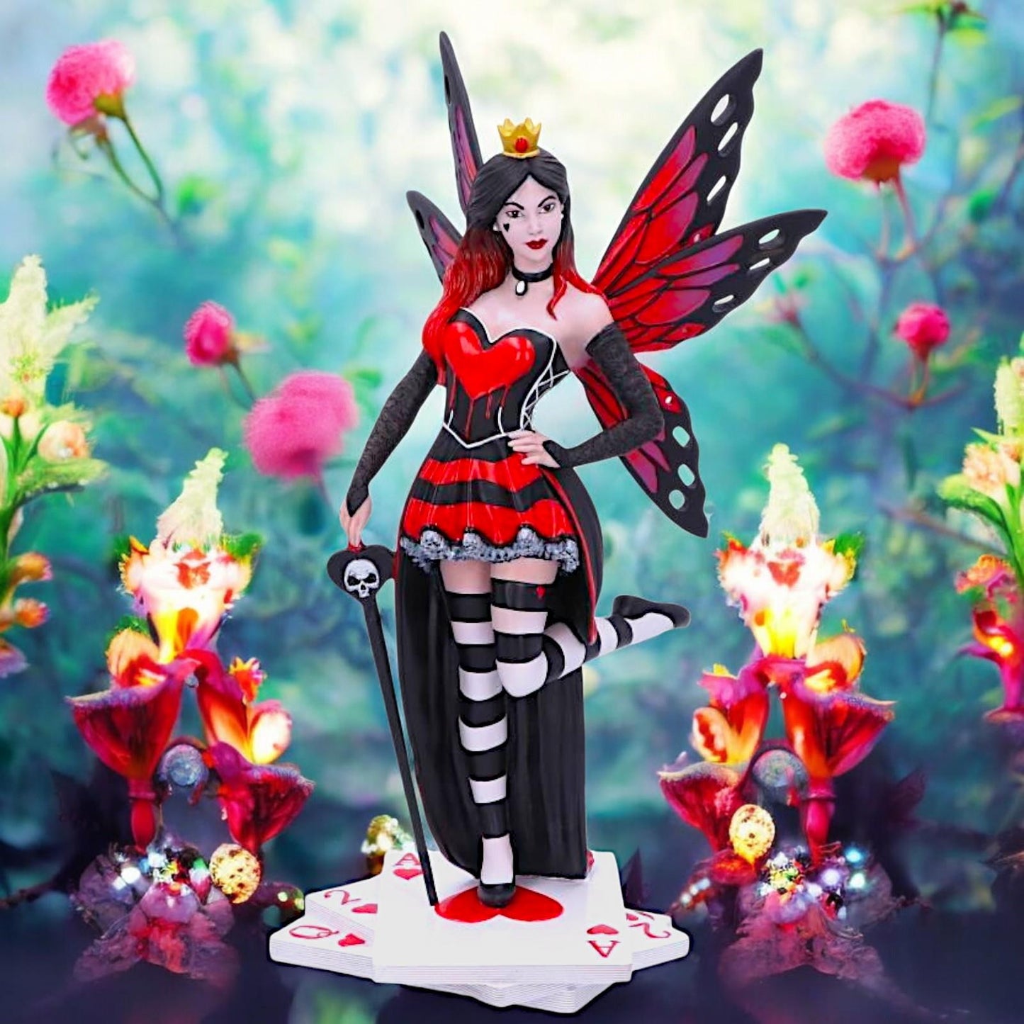 Ace of Hearts Fairy Figurine Fantasy Gothic Statue Home Decor ornament Boxed