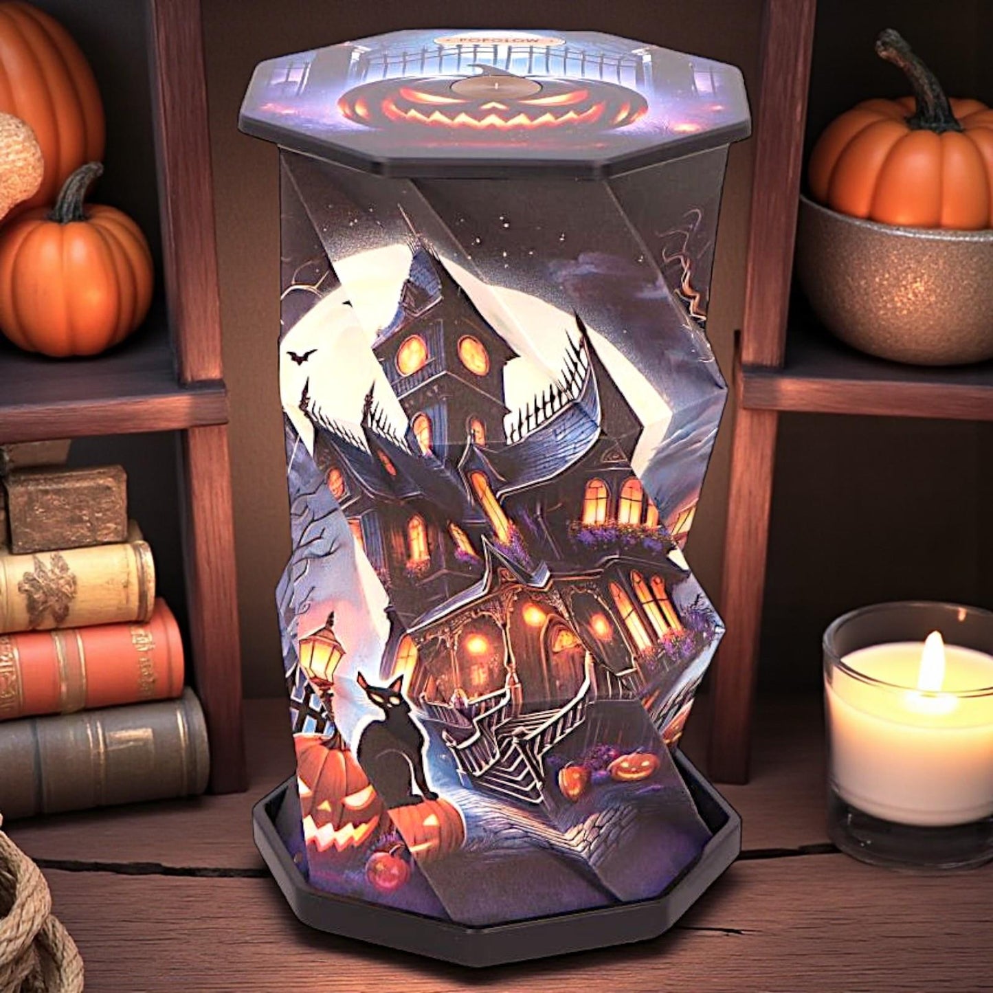 Pumpkin Manor Foldable LED Lamp Halloween Haunted House Light Home Decor