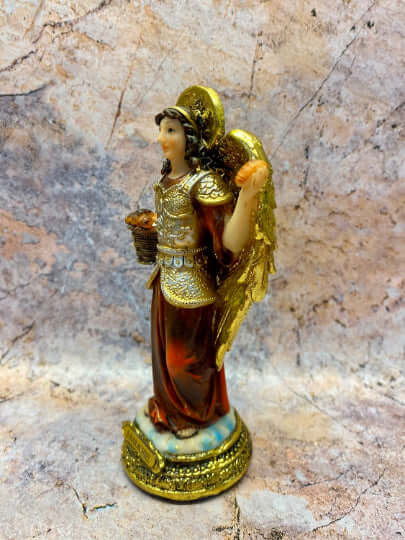 Archangel Barachiel Resin Figurine, 15cm – Blessings & Prosperity Angel Statue, Spiritual Guardian Decor, Elegant Religious Art