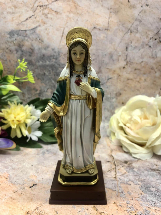 Blessed Virgin The Immaculate Heart of Mary Statue Ornament Figurine for Home or Chapel