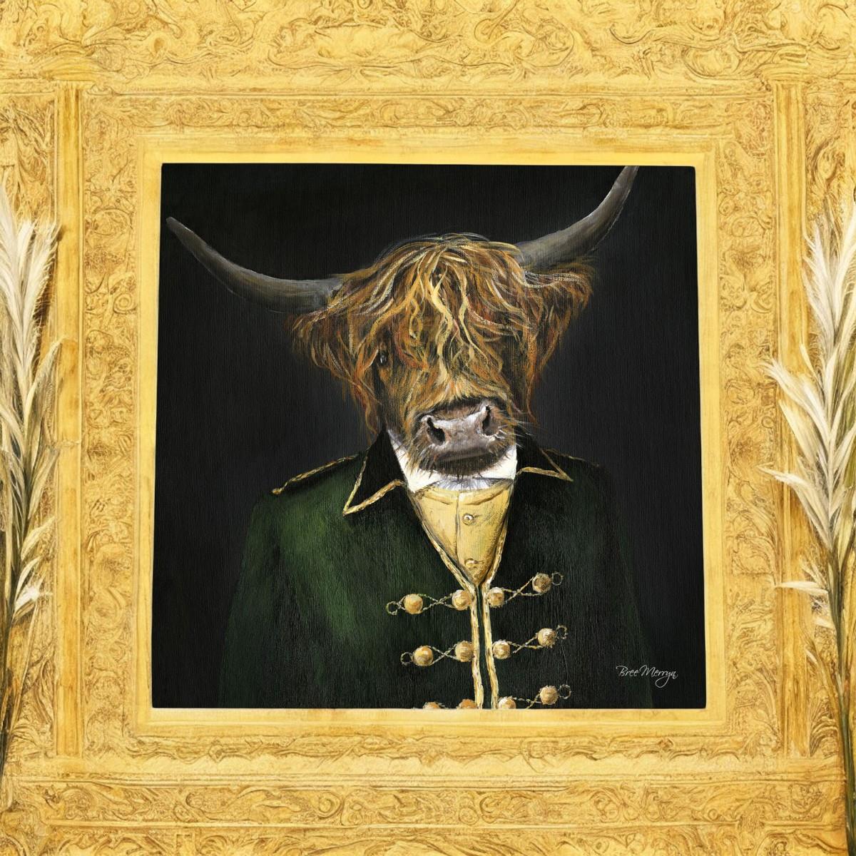 DAPPER HENDRICK Highland Cow Art Tile 20x20cm Wall Decor Bree Merryn - Unique Ceramic Wall Art Ready to Hang-Osiris Craftworks