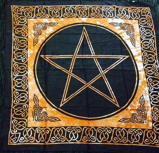 Pentagram Altar Tarot Cloth - Pagan Wiccan Table Cover, Wall Decor - Sacred Symbol of Protection-Osiris Craftworks