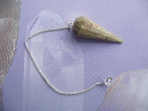 Unakite Crystal Pendulum Dowser Divination Reiki Healing