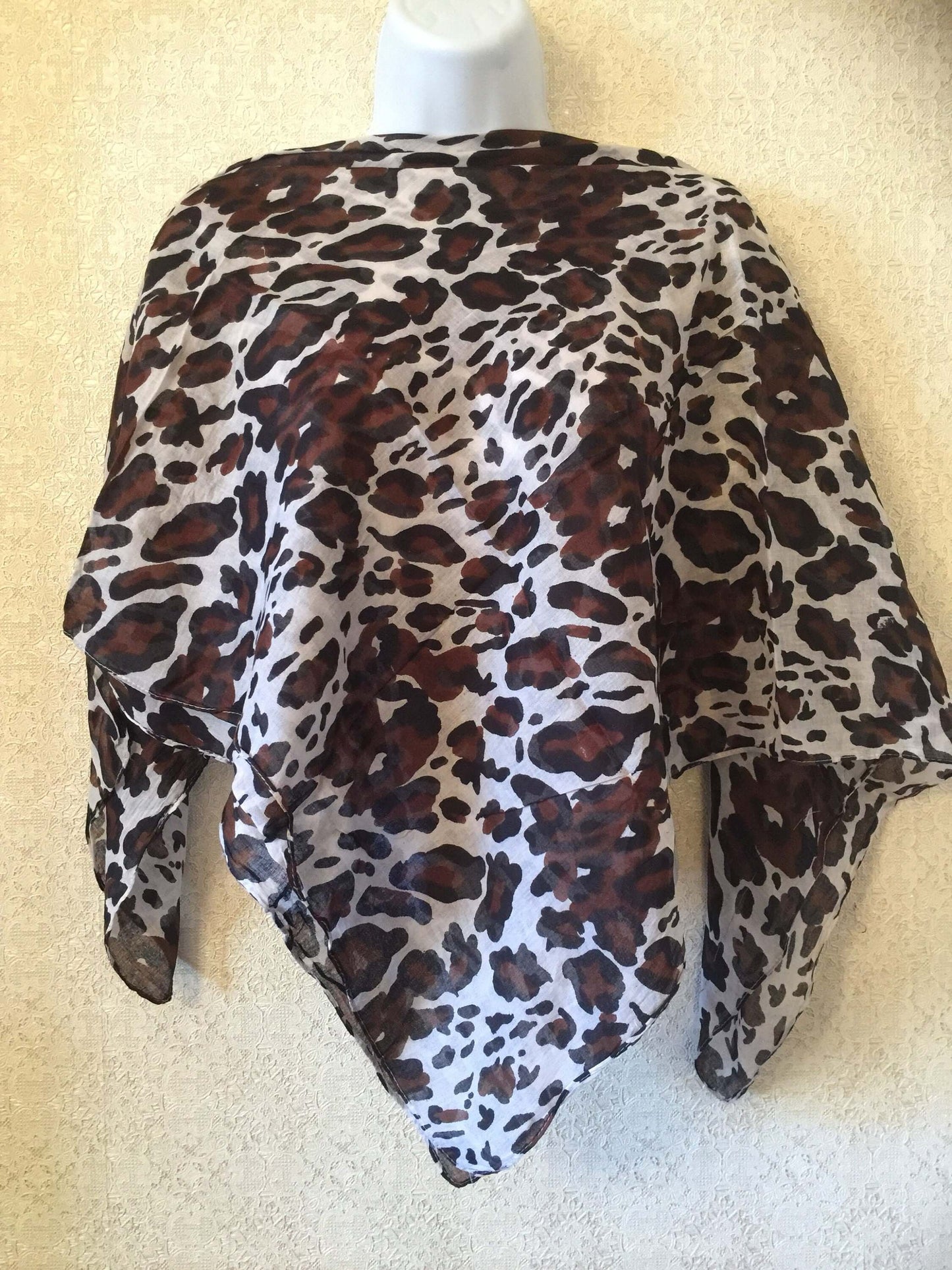 Chic Leopard Print Scarf - 100% Rayon Square Scarf - Bold Animal Pattern Fashion Accessory - 100 x 100 cm Versatile Wrap-Osiris Craftworks