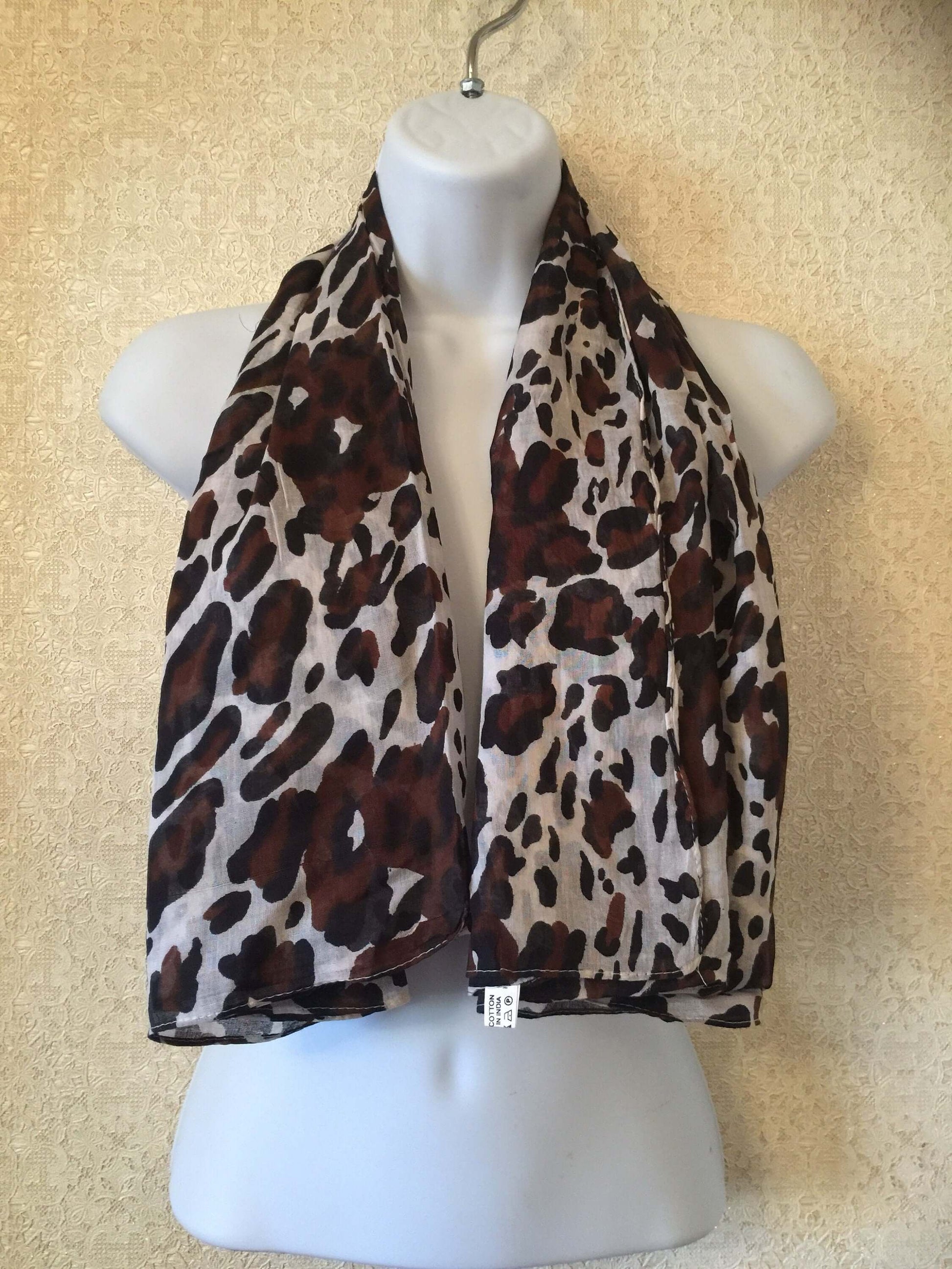 Chic Leopard Print Scarf - 100% Rayon Square Scarf - Bold Animal Pattern Fashion Accessory - 100 x 100 cm Versatile Wrap-Osiris Craftworks