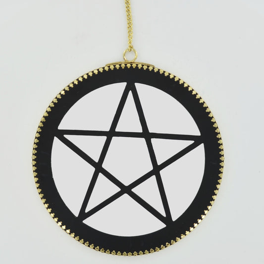 Pentagram Mirror Wiccan Supplies Pagan Gift Altar Decoration Protection-Osiris Craftworks