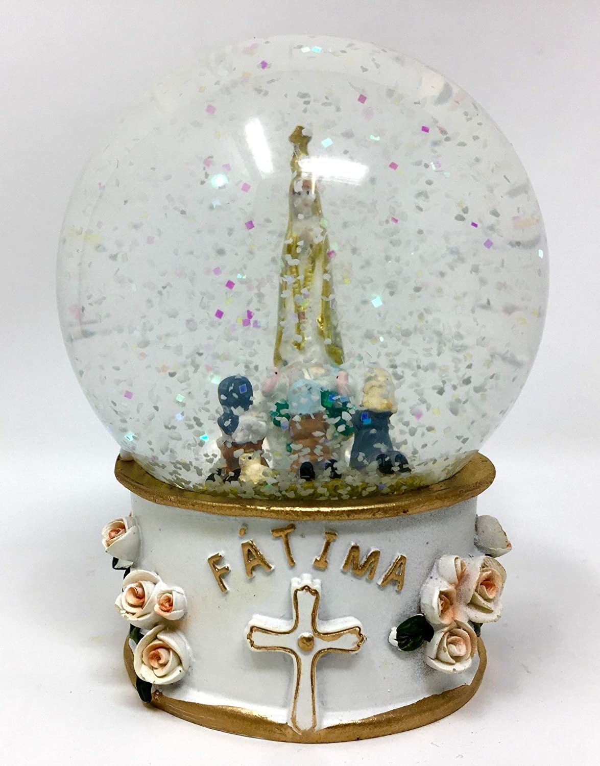 Blessed Virgin Mary Our Lady of Fatima Snow Globe Ornament Figurine Water Ball Religious Gift-Osiris Craftworks