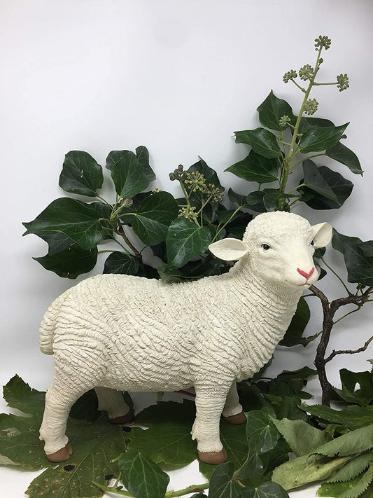 Realistic Effect Standing Lamb Figurine Statue Garden Ornament Farm Lawn Decoration Patio Sheep Sculpture-Osiris Craftworks