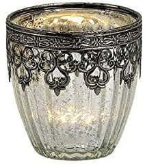 Antique Effect Moroccan Glass Tealight Holder Candle Home Lighting Seasonal Decor Ornament Decoration A