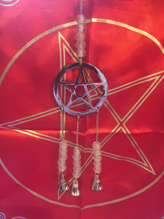 Pentagram Wind Chime with Bells Wiccan Pagan Decor Wall Hanging Pentacle Protection-Osiris Craftworks