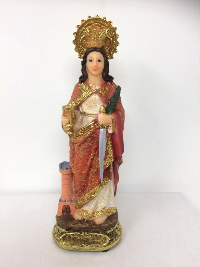 Saint Barbara Statue Catholic Sculpture Religious Santa Barbara Ornament Figurine Holy Great Martyr-Osiris Craftworks