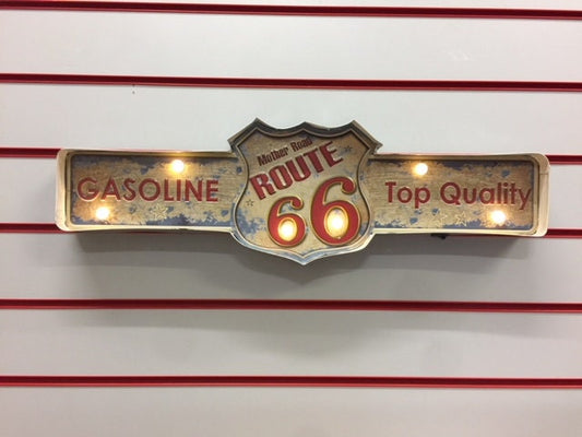 Retro Route 66 LED Metal Sign - Vintage Americana Garage Wall Decor, Classic Highway Emblem-Osiris Craftworks