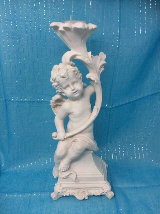 Cherub Candle Holder Statue, Elegant Guardian Angel Figurine for T-Lights, Resin Angel Ornament, Classic Home Decor Sculpture, Unique Gift-Osiris Craftworks