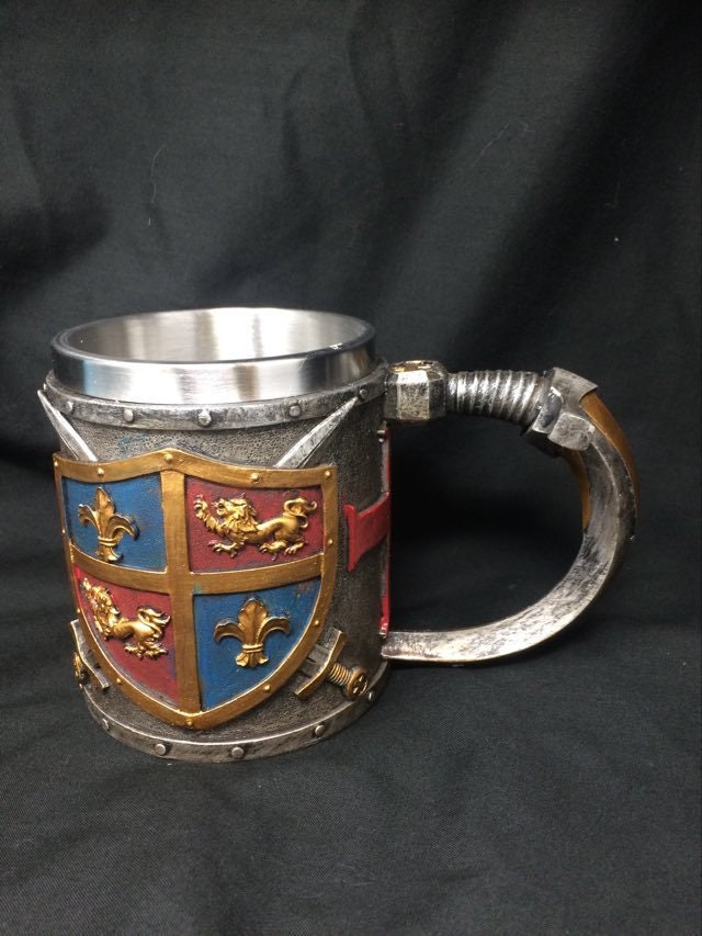 Medieval Style Templar Tankard Beer Glass Stein Crusader Table Decoration-Osiris Craftworks