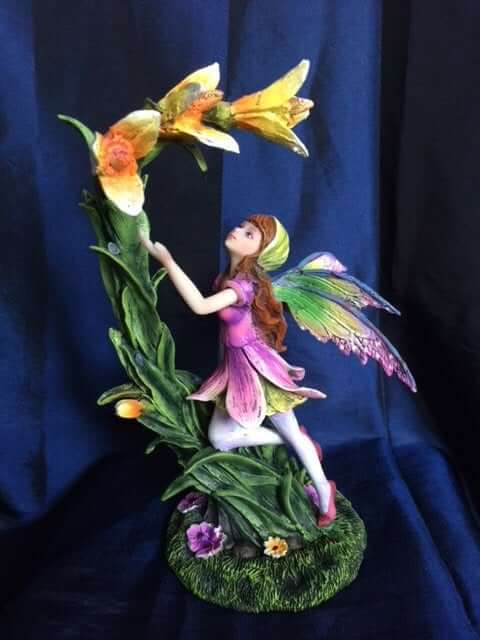 Standing Flower Fairy Statue Mythical Creatures Figure Sculpture Ornament Gift-Osiris Craftworks